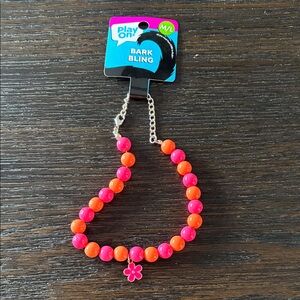 Play On bark bling flower dog necklace
